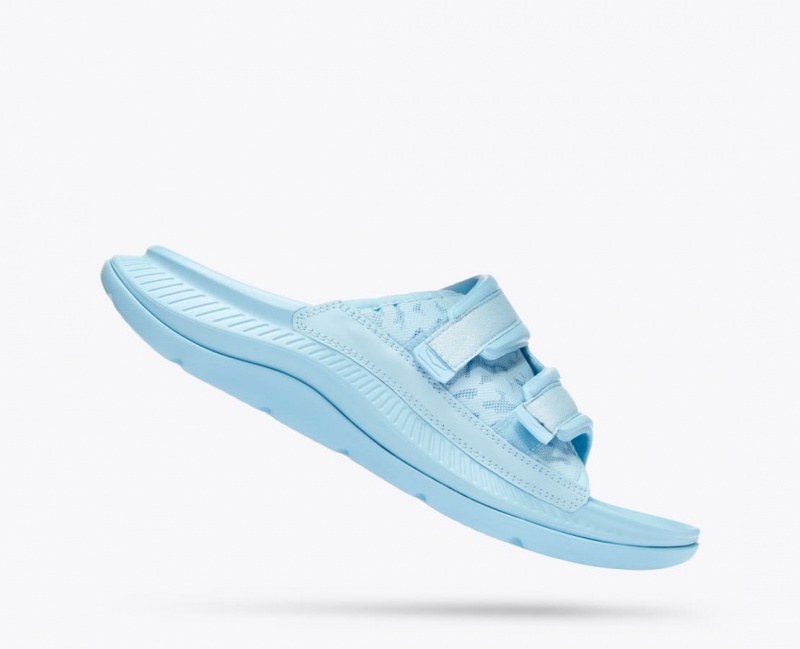 Light Blue HOKA Ora Luxe Men's Slide | 2017453-WD