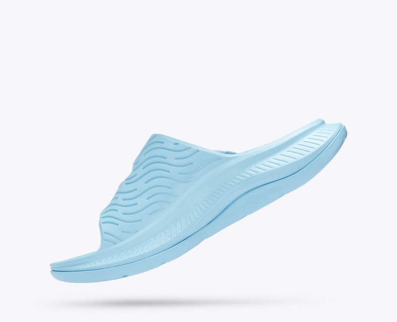 Light Blue HOKA Ora Luxe Men's Slide | 2017453-WD