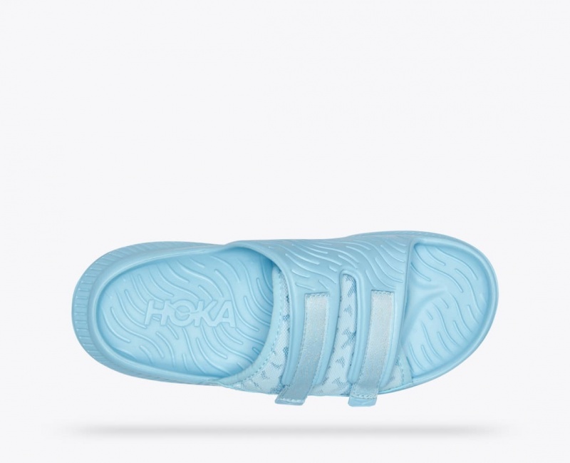 Light Blue HOKA Ora Luxe Men's Slide | 2017453-WD