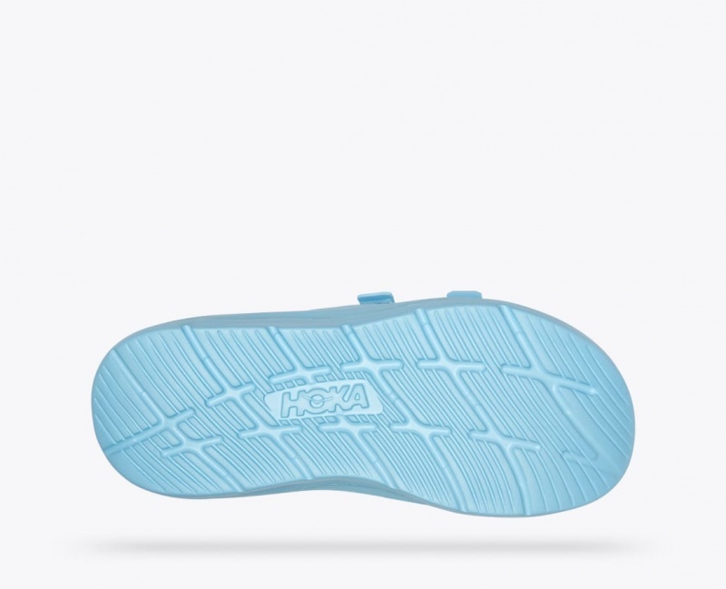 Light Blue HOKA Ora Luxe Men's Slide | 2017453-WD