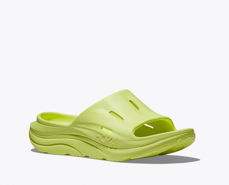 Light Green HOKA Ora Recovery 3 Men's Slide | 5067493-BU