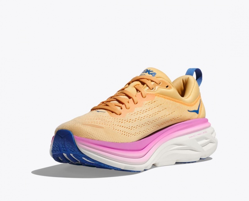 Light Orange / Pink HOKA Bondi 8 Women's Running Shoes | 4968107-BE