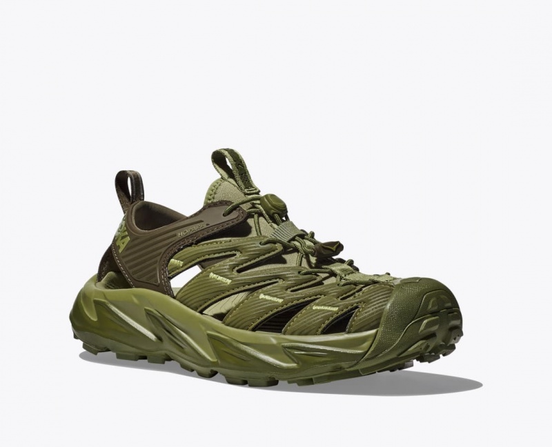 Olive Green HOKA Hopara Men's Sandals | 3216579-ZW