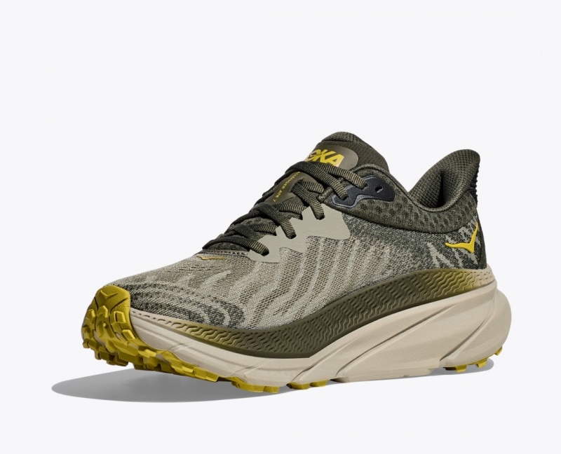 Olive HOKA Challenger 7 Men's Trail Running Shoes | 0132689-LX