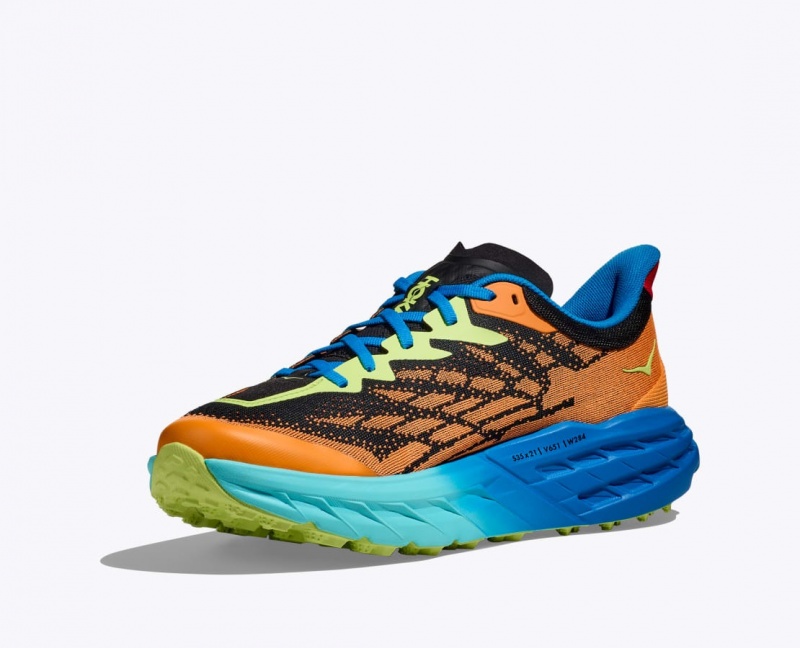 Orange / Black / Blue HOKA Speedgoat 5 Men's Trail Running Shoes | 3206179-KV