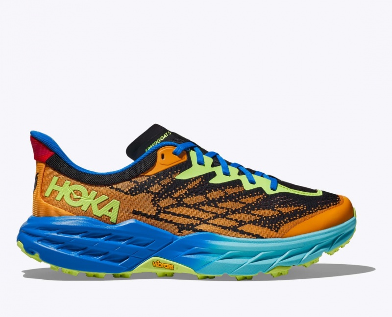 Orange / Black / Blue HOKA Speedgoat 5 Men\'s Trail Running Shoes | 3206179-KV