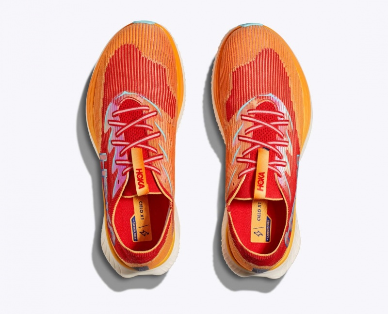 Orange / Red HOKA Cielo X1 Women's Running Shoes | 4508231-XA