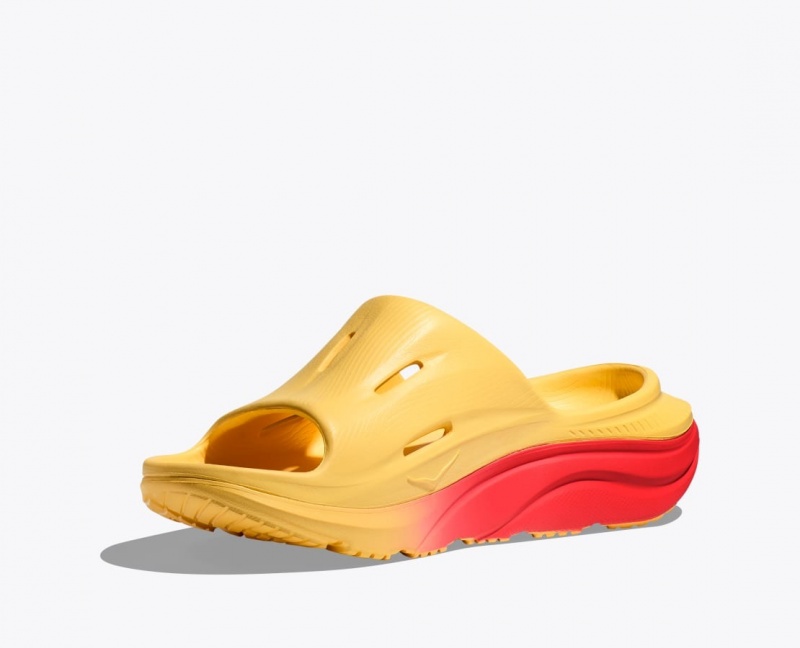 Orange / Red HOKA Ora Recovery 3 Men's Slide | 2308596-SV