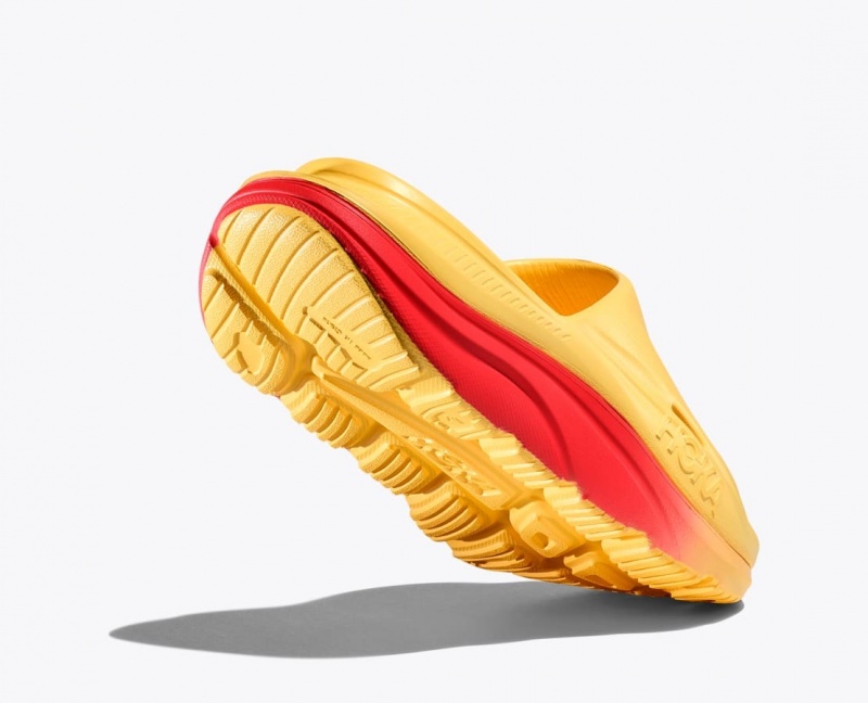 Orange / Red HOKA Ora Recovery 3 Men's Slide | 2308596-SV