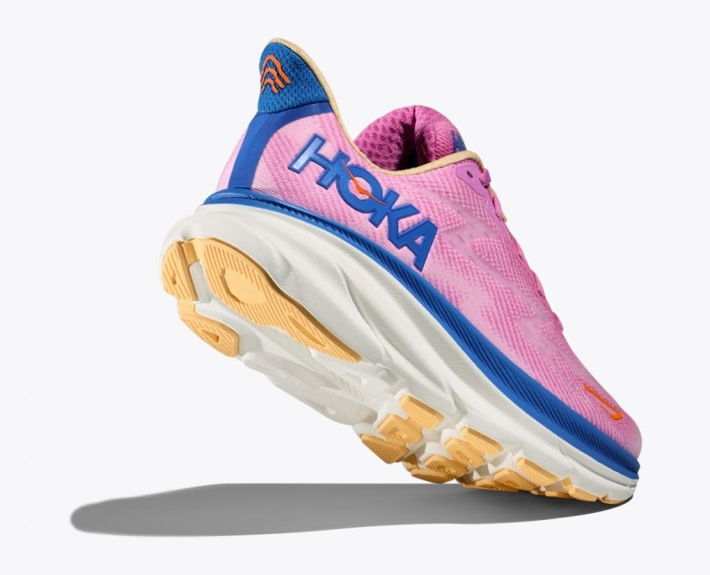 Pink / Blue HOKA Clifton 9 Women's Running Shoes | 4263051-NL