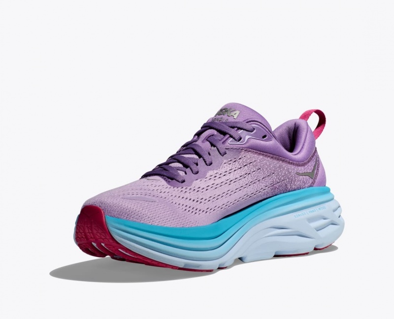 Purple / Blue HOKA Bondi 8 Women's Running Shoes | 0724351-SF