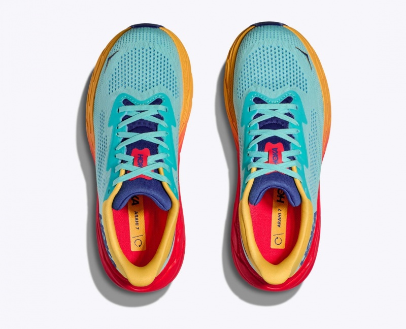 Turquoise / Orange HOKA Arahi 7 Women's Running Shoes | 2764931-JG