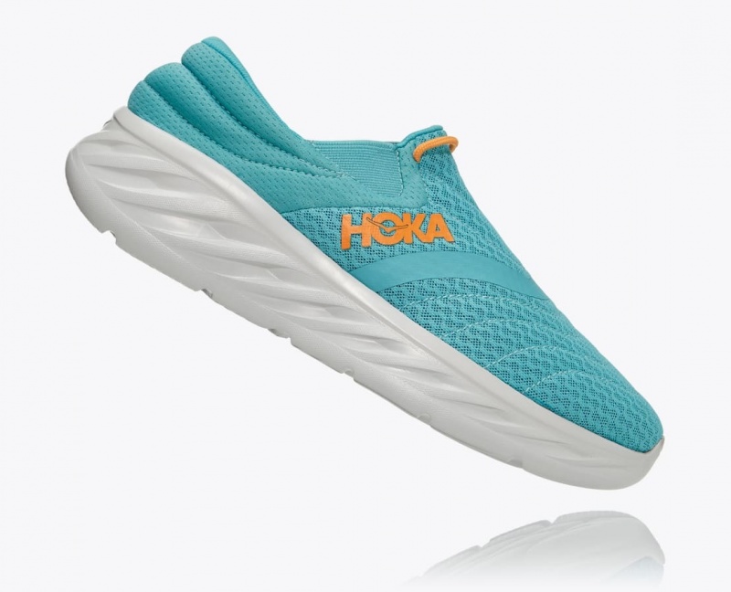 Turquoise / White HOKA Ora Recovery 2 Men's Slip On Shoes | 2904618-VW