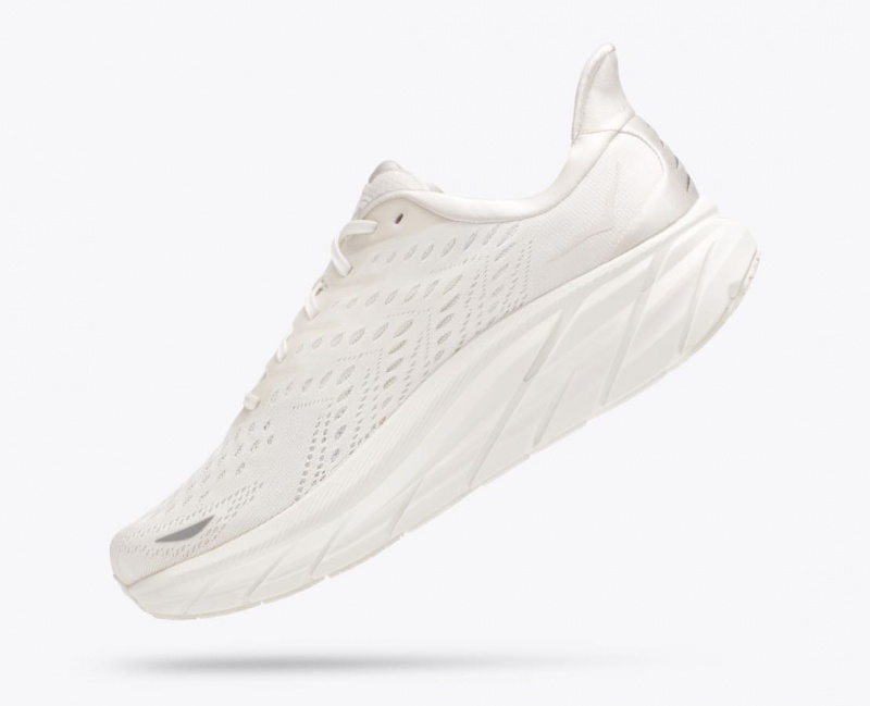 White HOKA Clifton 8 Men's Running Shoes | 3870251-AY