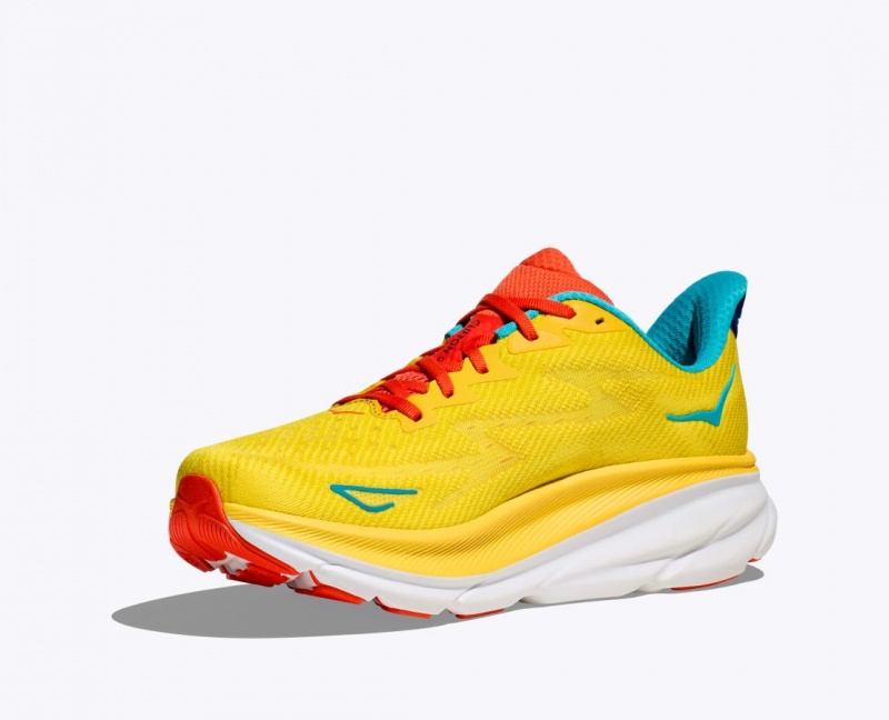 Yellow HOKA Clifton 9 Men's Running Shoes | 0136259-SM